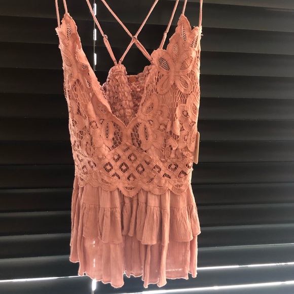 Free people mauve lace top - Picture 1 of 3